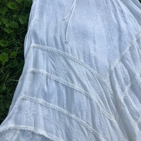 ❤️SOLD ON DEPOP❤️ Vintage 90s Fairy Boho Maxi Corset Sun Dress Fairycore - Picture 3 of 6